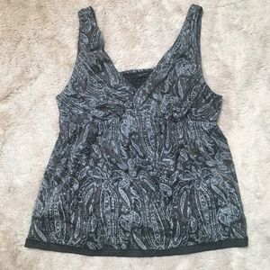 The Limited Silk Tank Top Paisley Print Blue Large